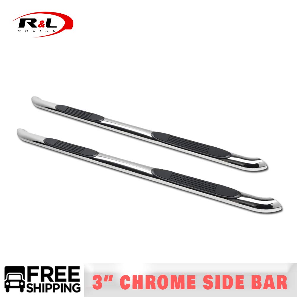 R&L Racing 3" Chrome Nerf Bars Steel Side Step for Chevy Equinox/G MC Terrain 2010-2017 Rail Running Boards