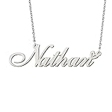BYBWBL Nathan Name Pendant Necklace Silver Color