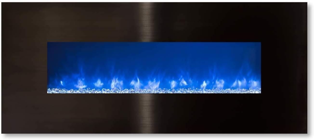 Modern Flames CLX-2 Series Electric Fireplace with Black Stainless Steel Front, 60-Inch