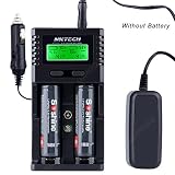 NKTECH H2 LCD Digital Intelligent 2-Slot Display Car Wall Battery Charger For Li-ion LiFePO4 26650 18650 16340 Ni-MH AA AAA C Battery