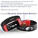SMA Heart Rate Monitor Wristband, Fitness tracker Smartband, Touch Button Sports Bracelet Compatible with Iphone 6 and Android Smartphones (Red)