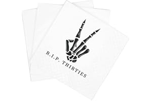 SharkBliss RIP Thirties Cocktail Napkins, 100 Pack RIP Thirties Death to My 30s Dirty 40 Birthday Paper Cocktail Beverage Nap