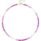 KELORIS PATH Beaded Necklace for Women, Colorful Gemstone Boho Bead Choker for Beach, Trendy Summer Natural Stone Jewelry Gifts