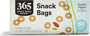 365 by Whole Foods Market, Snack Size Storage Bags, Double Zipper, 50 Count