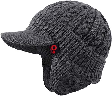 Janey&Rubbins Winter Outdoor Sports Visor Beanie with Earflaps