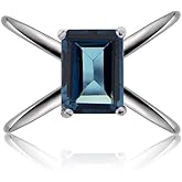 Ice Gems Sterling Silver London Blue Topaz Octagon-Cut Criss Cross Ring