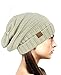 NYFASHION101 Oversized Baggy Slouchy Thick Winter Beanie Hat, Beige