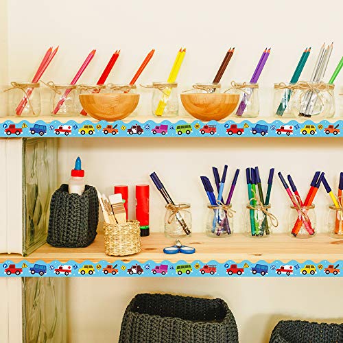Bulletin Border 6-Pack Laminated Bulletin Board Borders for Classroom & School, Geometric Pattern Decorative Scalloped Trimmers, Border Trim, 2.6 x 36 inches of Each Roll - Thumbnail 3