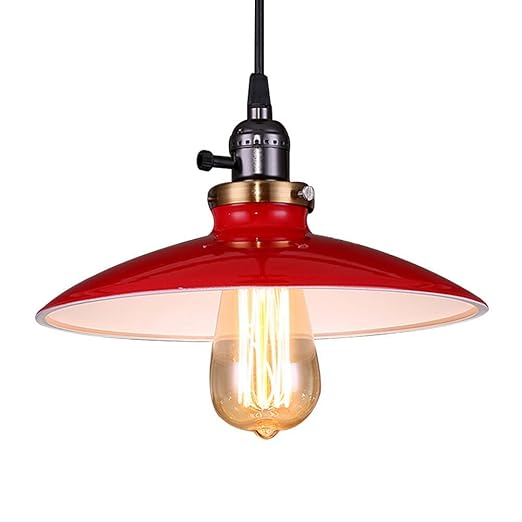 Buyee Modern Vintage Industrial Metal Red Ceiling Light Metal