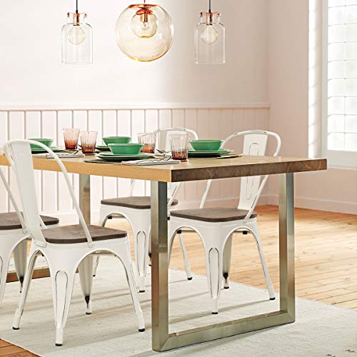 JUMMICO Metal Dining Chair Stackable Industrial Vintage Kitchen Chairs IndoorOutdoor Bistro