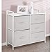 mDesign Storage Dresser Furniture Unit - Large Standing Organizer Chest for Bedroom, Office, Living Room, and Closet - 5 Drawer Removable Fabric Bins - Chevron Pattern - Taupe/Natural/White