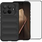LosruGir Phone Case for Xiaomi 15T Pro 5G Case, Heavy Duty Anti-Scratch Shockproof Cover Non-Slip Absorption TPU Soft Edge Bumper Flexible Case, Black