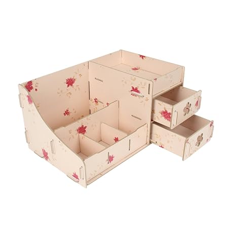 Maggift Wooden Makeup Storage Organizer With Drawers Diy Cosmetic
