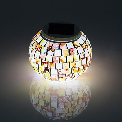 MCLLROY™ New Arrival Solar Powered Mosaic Glass Color Changing Granite LED Light , Rechargeable/ Waterproof Night Light for Indoor or Outdoor Decorations. (Granite Glass)