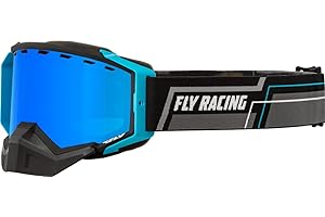 FLY RACING ZONE SNOW GOGGLE BLK/GREY/BLUE W/BLUE MIRROR/SMOKE LENS