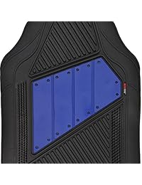 Alfombrillas de goma en 2 tonos de Motor Trend, Negro y azul