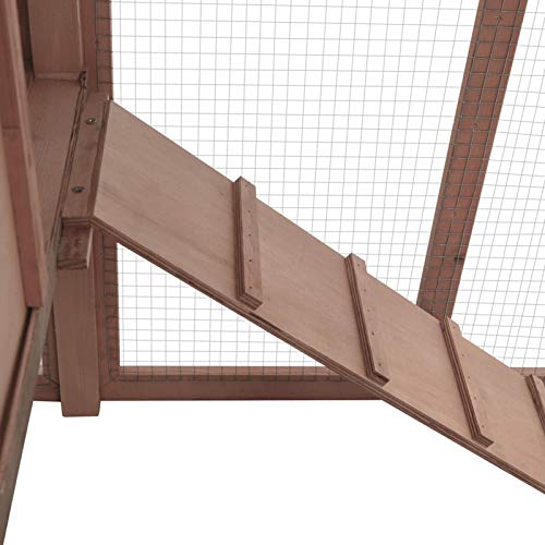 Tidyard Hühnerstall mit Nistkasten Hühnerkäfig Hühnerstall Hühnerhaus Geflügelstall Freilaufgehege Hühnervoliere Kaninchenstall Freilauf Mokka und Weià Tanne Massivholz – Bild 6