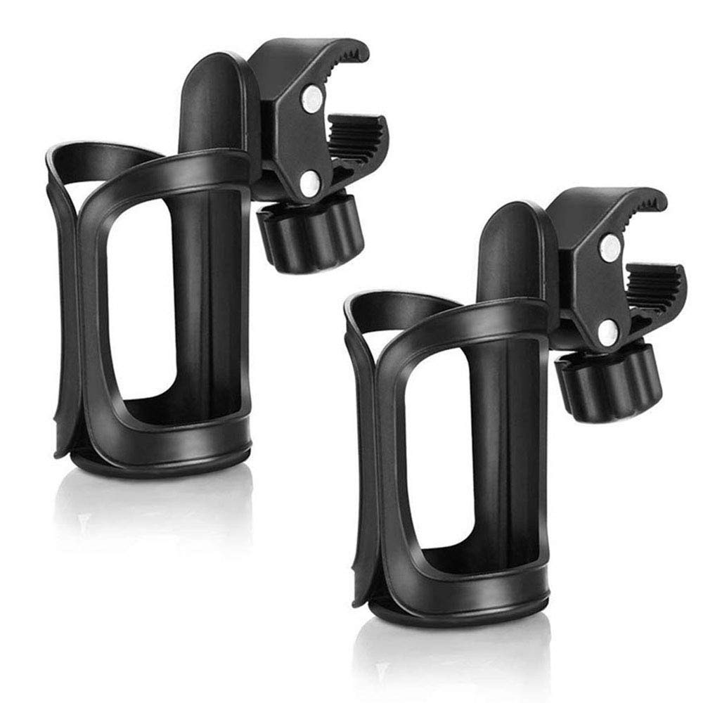 Upgrade Bike Cup Holder 2 Pack Baby Stroller Bottle Holders 360 Degrees Rotation Anti-slip Fast Dismounting Cup Drink Holder for Pushchair Bicycle Baby Stroller Wheelchair Motorcycle