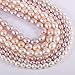 Natural Pearl Freshwater Cultured Pearl Beads for Jewelry Making Oval Beads Punch Loose Beads Handmake DIY for Jewelry Making DIY Women Necklace Bracelet 6-7 mm Color White 38 cm