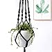 Mkono Colorful Macrame Plant Hanger Indoor Outdoor Hanging Planter Basket Cotton Rope 4 Legs 40 Inch-Black