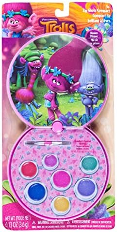 Flavored Lip Gloss Compact Kit With Mirror Featuring Trolls, 2-Pack