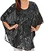 Sakkas Cleeo Long Wide Tie Dye Lace Embroidered Sequin Poncho Blouse Top Cover Up