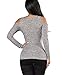 Akery Women Stripe Zipper Off The Shoulder Shirts Sexy Tops Blouses