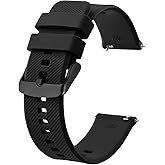 BISONSTRAP Watch Strap 18mm 19mm 20mm 21mm 22mm, Quick Release Silicone Watch Bands for Men Women