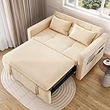 DWVO 55" Futon Couch, 3-in-1 Futon Sleeper with