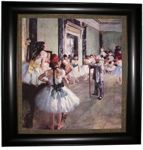 Degas The Dance Class - Dark Brown Framed Canvas Print Reproduction 26 x 28