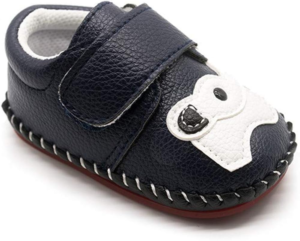 PanGa Baby Boys Girls Non-Slip Rubber Sole Pu Leather Cartoon Walking Sneakers Toddler Infant Slippers First Walkers Crib Shoes