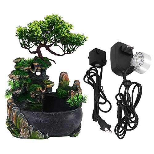 Jimfoty Tabletop Fountain Humidifier, Atomizing Desktop Water Fountain Indoor Waterfall Humidifier for Home Office Desk Decor(US Plug 110V)