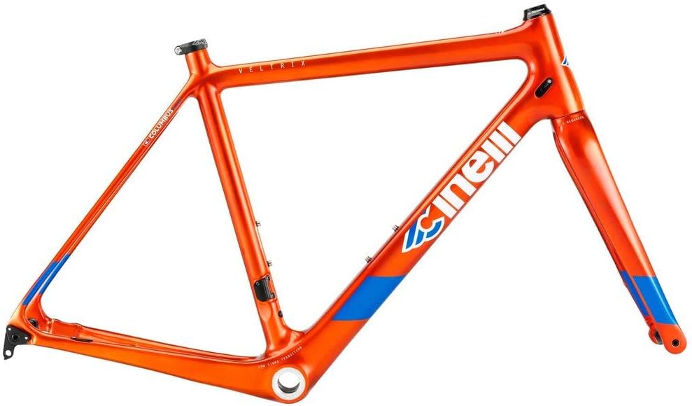Veltrix Disc Frameset Carbon Fiber Blue Burns Orange