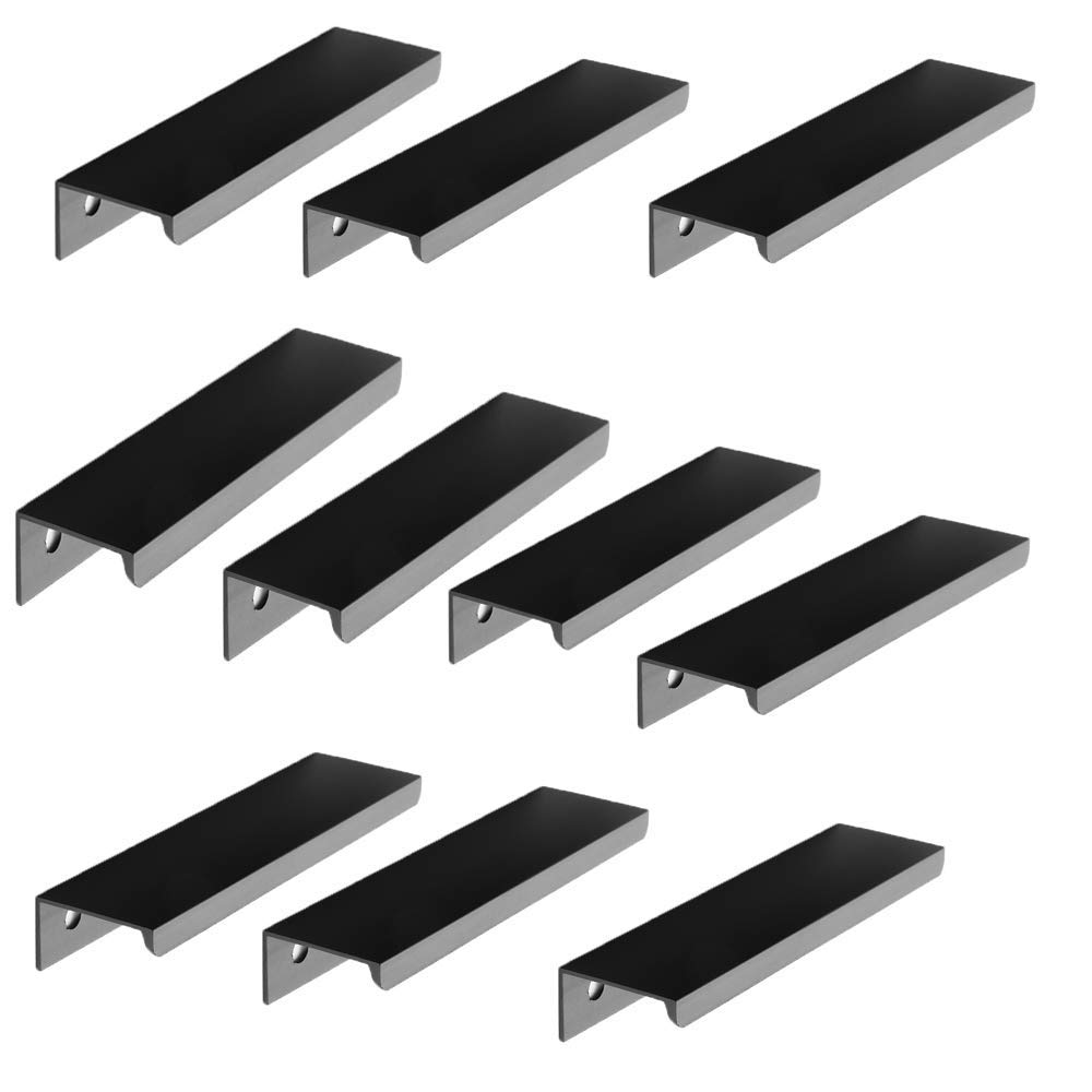 Margueras 10pcs Black Kitchen Cabinet Drawer Handle (96 mm, Black)