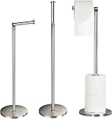 Crystals Free Standing 2 in 1 Stainless Steel Toilet Roll Holder Storage view 1