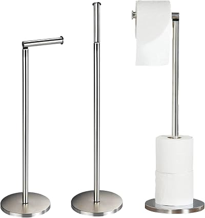 Crystals Free Standing 2 in 1 Stainless Steel Toilet Roll Holder Storage