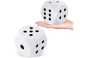 Shappy 3 Inches Foam Dice Fun Filled Large Educational Toy Kawaii Giant Decorative Eva Foam Jumbo Dice Big Square Building Blocks for Board Game Nights Learning Sessions(White,1 Pc)