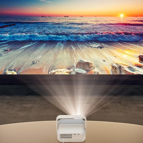 Sosoport Proyector Inteligente Soporta 4K y 1080P Nativo, Altavoces Estéreo 5W×2, Enfoque Automático, Ultra Delgado 70 mm, Gimbal 360°, Luz Ambiental RGB, WiFi 6, Bluetooth, Cine en Casa Portátil