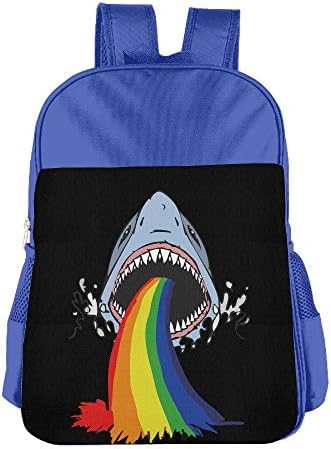 Cool Shark Puke School Backpack Children Shoulder Daypack Kid Lunch Tote Bags RoyalBlue