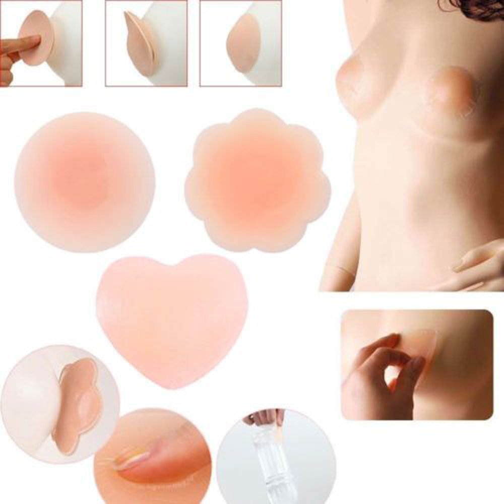 URSMART Pasties Womens Reusable Silicone Nipple Covers adhesive silicone pasties (6 set color)