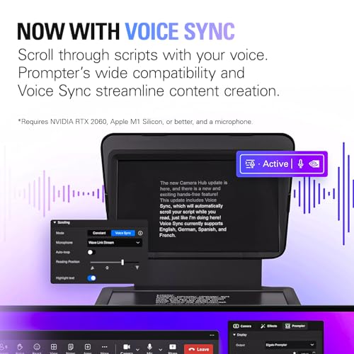 Elgato Prompter – Teleprompter with Built-in Screen for YouTube, Twitch, Zoom, MS Teams and More, Supports DSLR/Webcam/Smartphone, Drag & Drop Monitor Display, Works with Mac/PC & Stream Deck