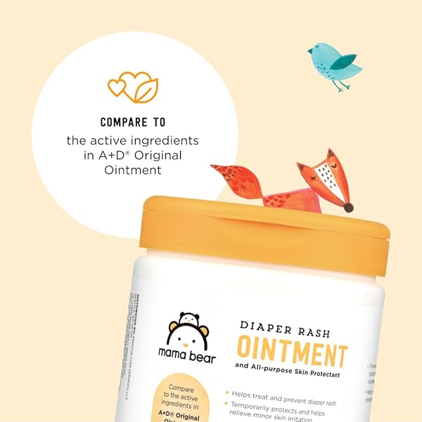 AMAZON BRAND – MAMA BEAR DIAPER RASH OINTMENT AND SKIN PROTECTANT WITH COD LIVER OIL, 16 OZ, PACK OF 1