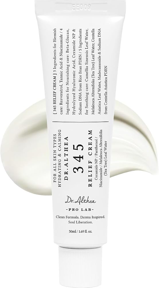 Dr.Althea 345 Relief Cream, 1.69 Fl Oz (Ver.2 - Pack of 1) | PDRN & Hyaluronic Acid for Instant Hydration, Blemish, Post-Acne