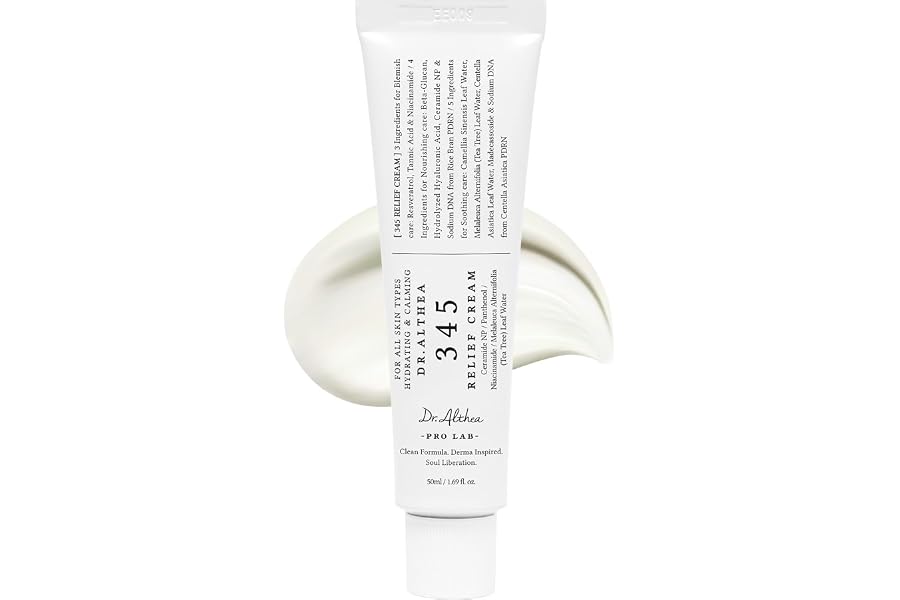 Dr.Althea 345 Relief Cream, 1.69 Fl Oz (Ver.2 - Pack of 1) | Instant Hydration, Blemish & Post-Acne Vegan Face Moisturizer for Sensitive Skin
