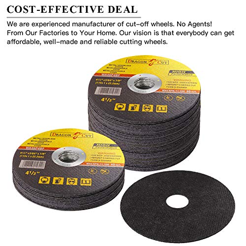 Angle Grinder Cutting Disc 50 Pack 4 1/2" x.3/64"x7/8" 4.5 Inch Cut