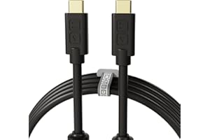 DJ TechTools Chroma Cable – USB-C to USB-C Cable | 100W Power Delivery, 10Gbps, 4K60, Ferrites & 56k? Resistor | Audio-Optimized, Color-Coded with Cable Tie | Black 3.2ft (1M) Straight