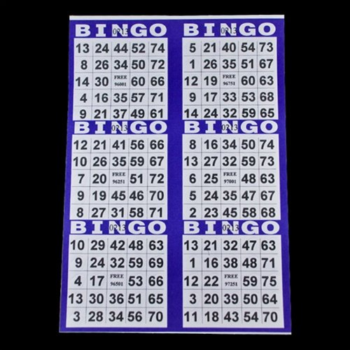 6 on Pushout Bingo Paper Cards Purple 250 sheets 1500 cards VGN