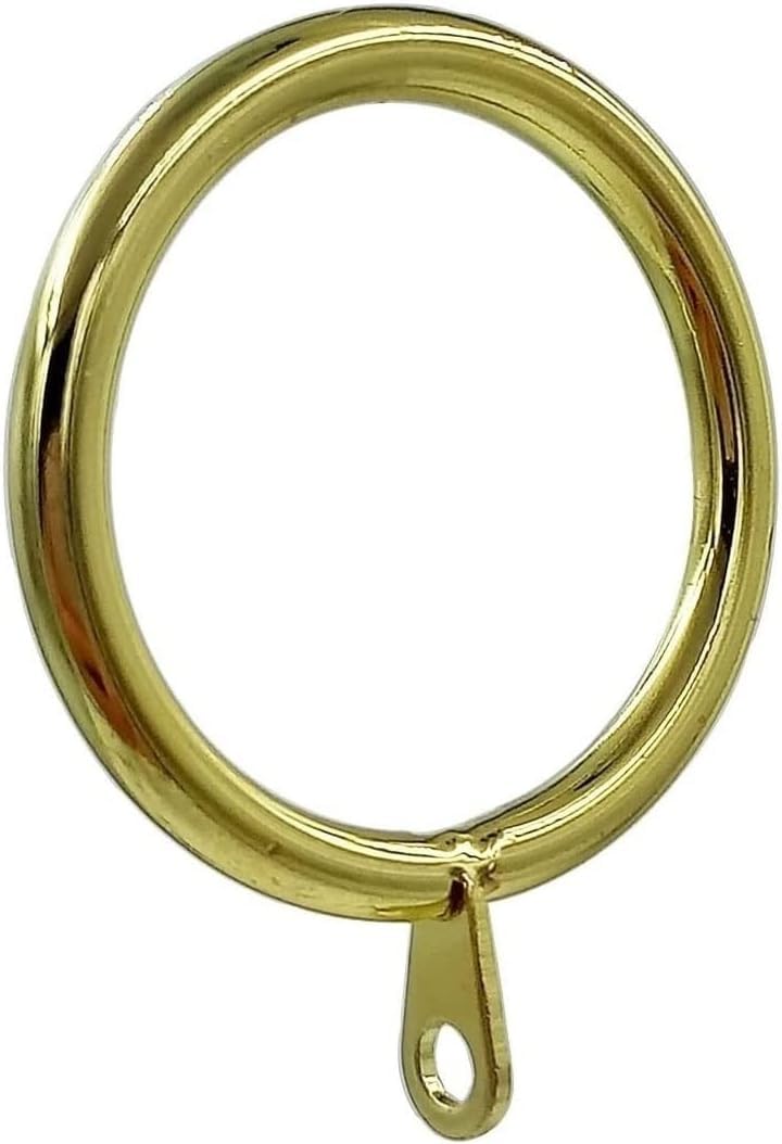 Metal Curtain Ring with Flat Eyelet, Inner Diameter 38 mm, Suitable for Curtain Rods Under 30 mm, Gold, Pack of 42