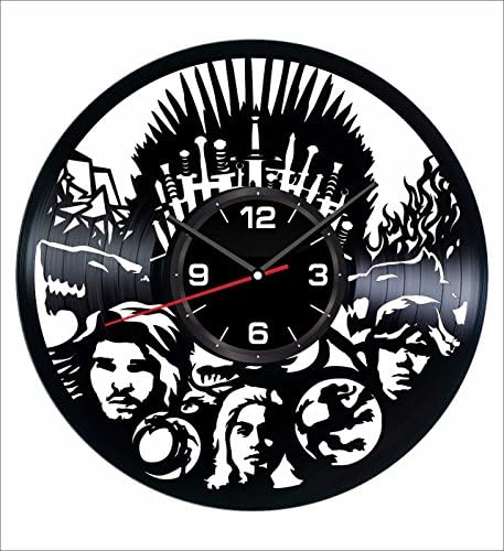 Iron Throne Game of Thrones Wall Clock Made of Vintage Vinyl Records - Stylish clock and Amazing Gifts Idea – Unique Home Decor – Personalized Presents for Men Women – Great for Living Room Bedroom
