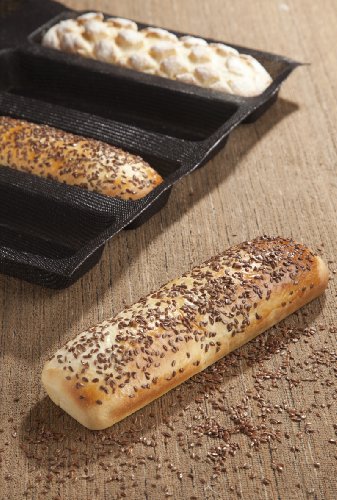 Sasa Demarle SF 01134 Silform Non-Stick Perforated Baking Mat for 12-Inch Sub Rolls, 10 Molds - Thumbnail 3